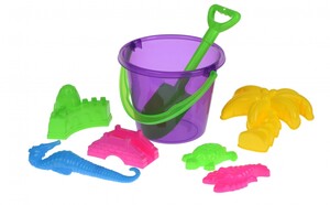 Розвивальні іграшки: Набір для гри з піском — Фіолетове відро (8 шт.) Same Toy