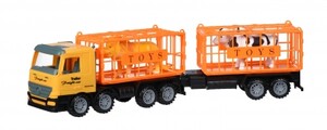Міська та сільгосптехніка: Машинка інерційна Super Combination Вантажівка (жовтий) для перевезення тварин з причепом Same Toy