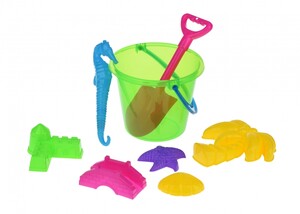 Наборы для песка и воды: Набор для игры с песком Зеленое ведро (8 шт.) Same Toy