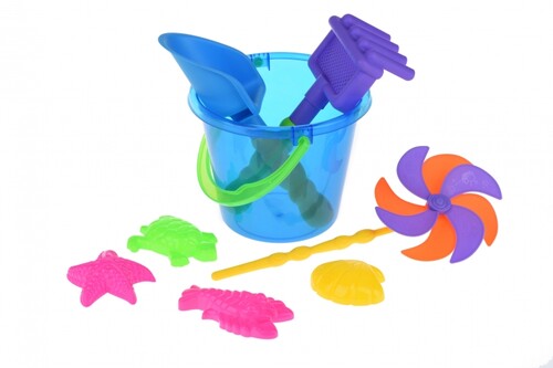 Наборы для песка и воды: Набор для игры с песком с Воздушной вертушкой (синее ведро) (9 шт.) Same Toy