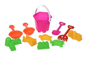 Розвивальні іграшки: Набір для гри з піском Рожевий (11ед.) Same Toy