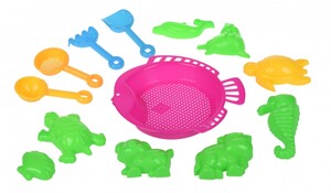 Игры и игрушки: Набор для игры с песком Розовый (13  ед.) Same Toy
