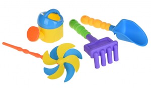 Развивающие игрушки: Набор для игры с песком с Воздушной вертушкой (желтая лейка) 4шт. Same Toy