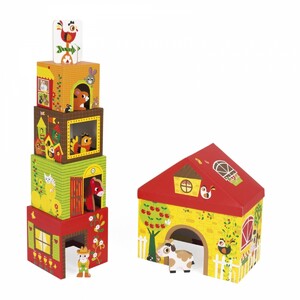 Ігри та іграшки: Кубики картонні — Ферма Janod, J02801