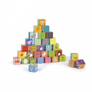 Английский язык: Кубики картонные  - Алфавит Janod
