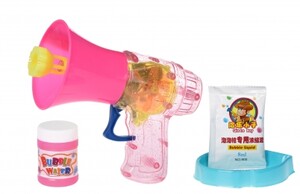 Інші рухливі ігри: Мильні бульбашки Bubble Gun Рупор зі світлом (рожевий) Same Toy