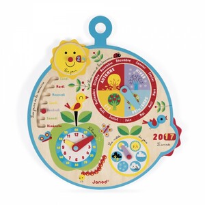 Годинники та календарі: Розвивальна іграшка Календар «Пори Року» (англійською мовою) Janod, J09620