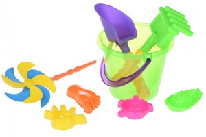 Развивающие игрушки: Набор для игры с песком с Воздушной вертушкой (зеленое ведро) (8 шт.) Same Toy
