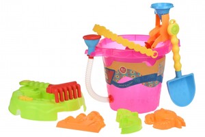 Розвивальні іграшки: Набір для гри з піском — Відерце рожеве (8 од.) Same Toy