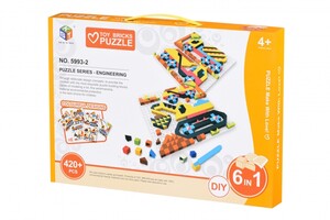 Пазлы и головоломки: Пазл-мозаика "Строительная техника" (420 эл.) Same Toy
