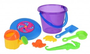 Игры и игрушки: Набор для игры с песком с Летающей тарелкой (фиолетовое ведро) (8 шт.) Same Toy