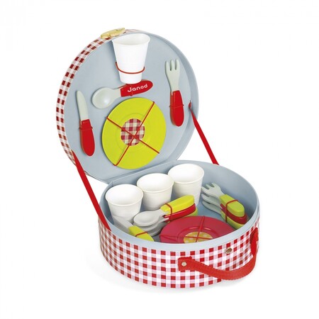 Игрушечная посуда и еда: Игровой набор - Чемодан для пикника Janod