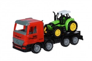 Машинка инерционная Super Combination Тягач (красный) с трактором Same Toy