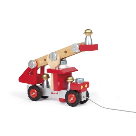 Дерев'яні конструктори: Пожежна машина з інструментами Janod, J06498