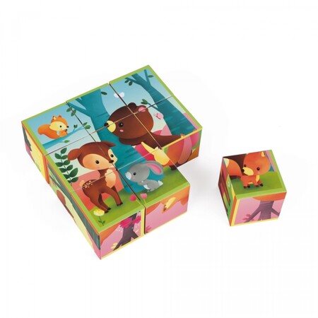 Головоломки та логічні ігри: Кубики — Лісові тварини (9 ел.) Janod, J02731