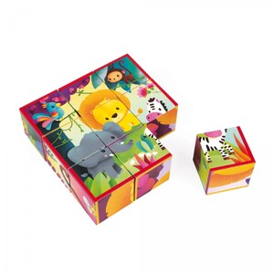 Игры и игрушки: Кубики - Животные из джунглей (9 эл.) Janod