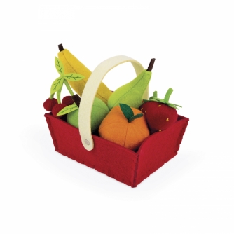 Игрушечная посуда и еда: Игровой набор - Корзина с фруктами (8 эл.) Janod