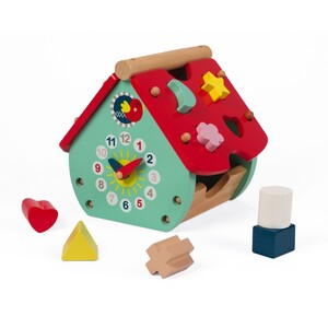Ігри та іграшки: Сортер Будиночок з годинником Janod, J08008