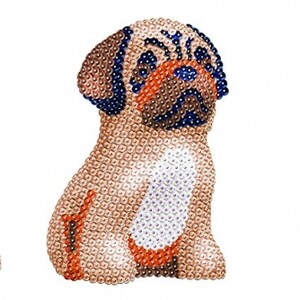 Аплікації та декупаж: Набір для творчості 3D Large Lily Pug Sequin Art