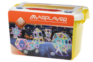 Ігри та іграшки: Конструктор магнітний набір бокс 55 ел. (MPT2-55) MagPlayer