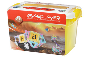 Головоломки та логічні ігри: Конструктор магнітний набір бокс 81 ел. (MPT2-81) MagPlayer