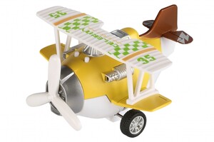 Ігри та іграшки: Літак металевий інерційний Aircraft зі світлом і звуком (жовтий) Same Toy