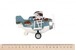 Самолет металлический инерционный Aircraft со светом и звуком (синий) Same Toy дополнительное фото 2.