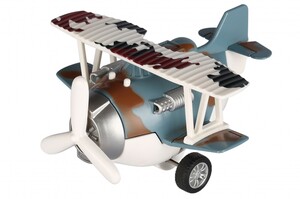Повітряний транспорт: Літак металевий інерційний Aircraft зі світлом і звуком (синій) Same Toy