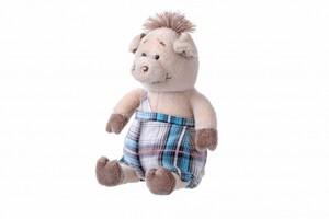 Тварини: М'яка іграшка Свинка в комбінезоні (18 см) Same Toy