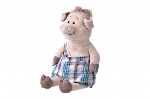 Тварини: М'яка іграшка Свинка в комбінезоні (45 см) Same Toy