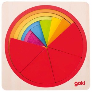 Дроби, части и проценты: Пазл-вкладыш  - Круг (Части) Goki