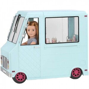 Коляски і транспорт для ляльок: Транспорт для ляльок — Фургон з морозивом і аксесуарами Our Generation