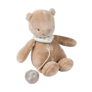 Тварини: М'яка іграшка з музикою ведмедик Базиль (28 см) Nattou