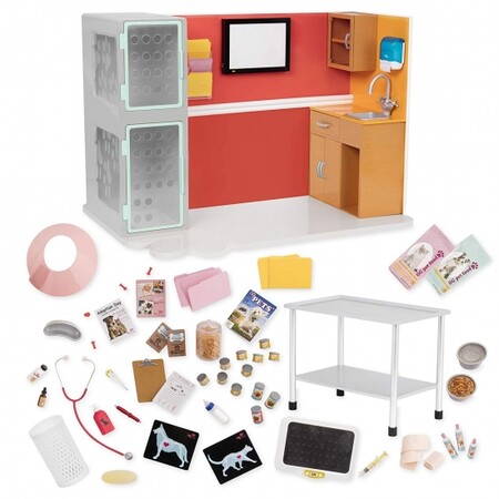 Домики и мебель: Игровой набор - Ветеринарная клиника 56 предметов Our Generation