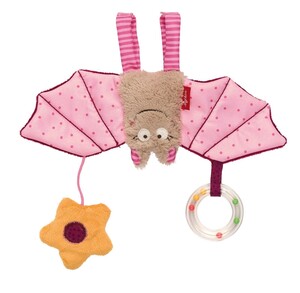 Іграшки на коляску та ліжечко: Міні-мобайл Летюча миша рожева (24 см) Sigikid