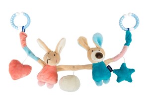Розвивальні іграшки: Кліпса для коляски Кролики Sigikid