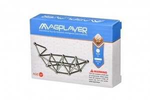 Ігри та іграшки: Конструктор Магнітний набір паличок і кульок (66 ел.) MagPlayer