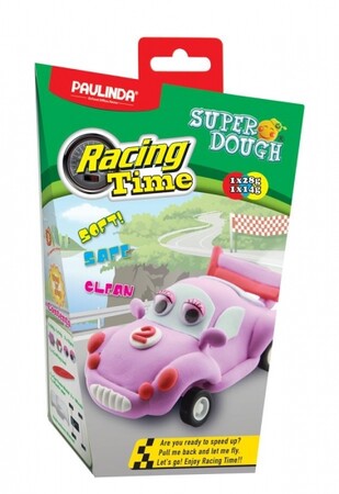 Ліплення та пластилін: Маса для ліплення Super Dough Racing time Машинка (рожева) інерційний механізм PAULINDA
