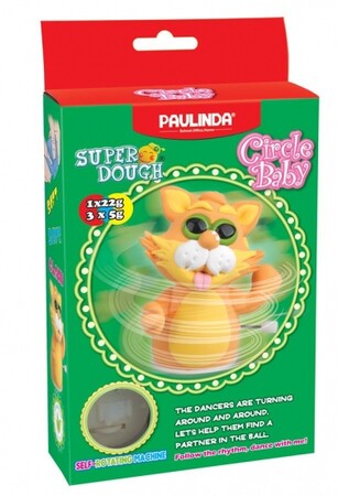 Ліплення та пластилін: Маса для ліплення Super Dough Circle Baby Кот заводний механізм (помаранчевий) PAULINDA