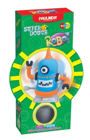 Ліплення та пластилін: Маса для ліплення Super Dough Robot заводний механізм (крокує) (блакитний) PAULINDA