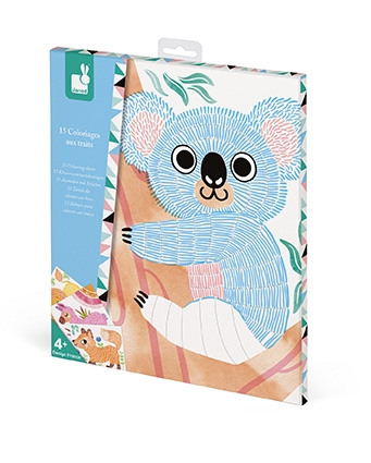 Дневники, раскраски и наклейки: Набор для творчества - Раскраски Животные Janod