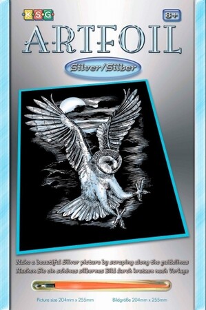 Товари для малювання: Набір для творчості ARTFOIL SILVER Barn Owl Sequin Art