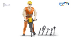 Ігри та іграшки: Фігурка Будівельник з аксесуарами, Bruder