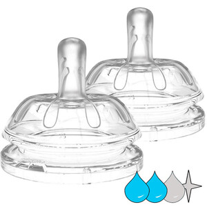Пустушки та соски: Соски для пляшечки (+ клапан), серія Mimic, від 3 міс., Nuvita