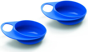 Дитячий посуд і прибори: Тарілочки для годування Easy Eating глибокі, сині, Nuvita