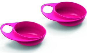 Дитячий посуд і прибори: Тарілочки для годування Easy Eating глибокі, рожеві, Nuvita