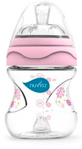 Пляшечки: Пляшка антиколікова Mimic, 150 мл, рожева, Nuvita
