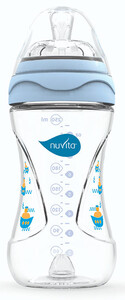 Поїльники, пляшечки, чашки: Пляшка антиколікова Mimic, 250 мл, блакитна, Nuvita