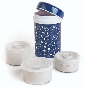 Детская посуда и приборы: Термос (1,2 л) для детского питания и 3 контейнера, Nuvita