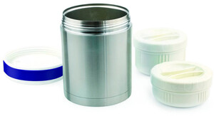 Дитячий посуд і прибори: Термос (1 л) для дитячого харчування і 2 контейнера, Nuvita